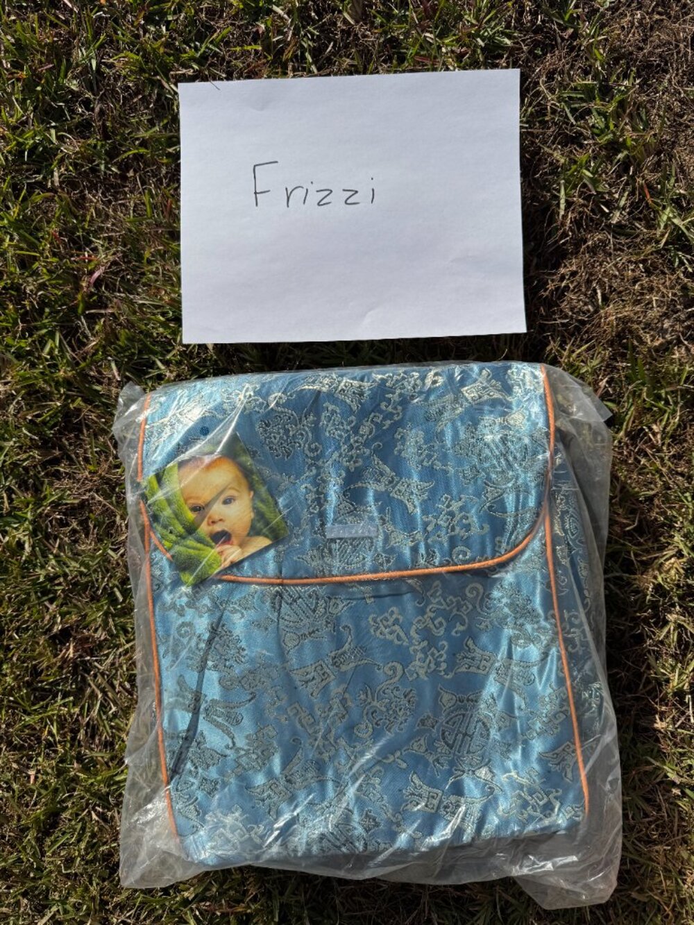 Asian Boxy backpack diaper bag Kecci Frizzi Blue Silver Convertible Baby Shower